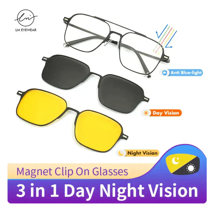 6 in 1 Magnetic Polarized Sunglasses