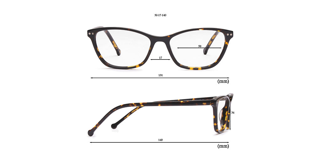 Happster Clipon Women Eyeglasses Full Frame Cateye Medium 50 Acetate SM ANI2319