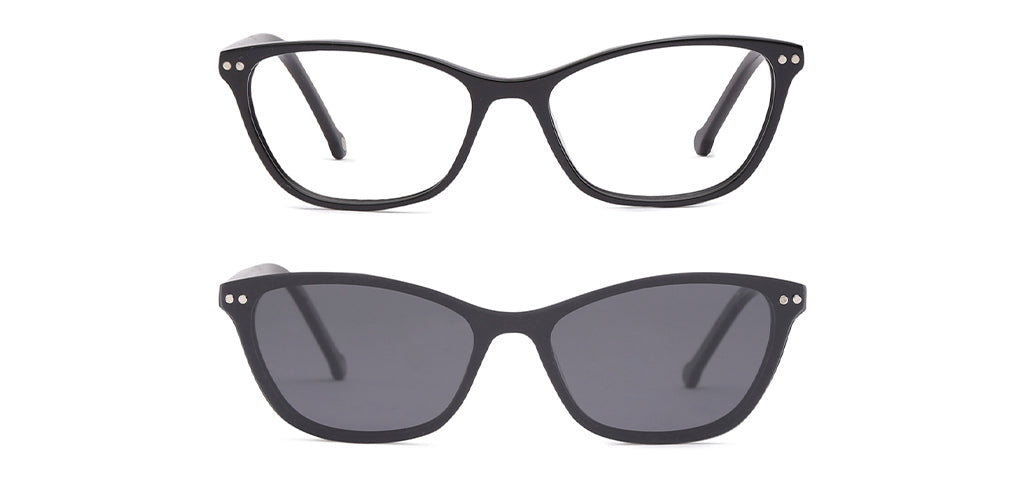 Happster Clipon Women Eyeglasses Full Frame Cateye Medium 50 Acetate SM ANI2319
