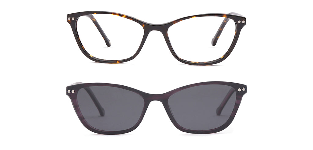 Happster Clipon Women Eyeglasses Full Frame Cateye Medium 50 Acetate SM ANI2319