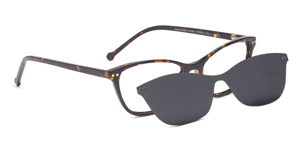Happster Clipon Women Eyeglasses Full Frame Cateye Medium 50 Acetate SM ANI2319