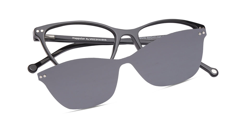 Happster Clipon Women Eyeglasses Full Frame Cateye Medium 50 Acetate SM ANI2319