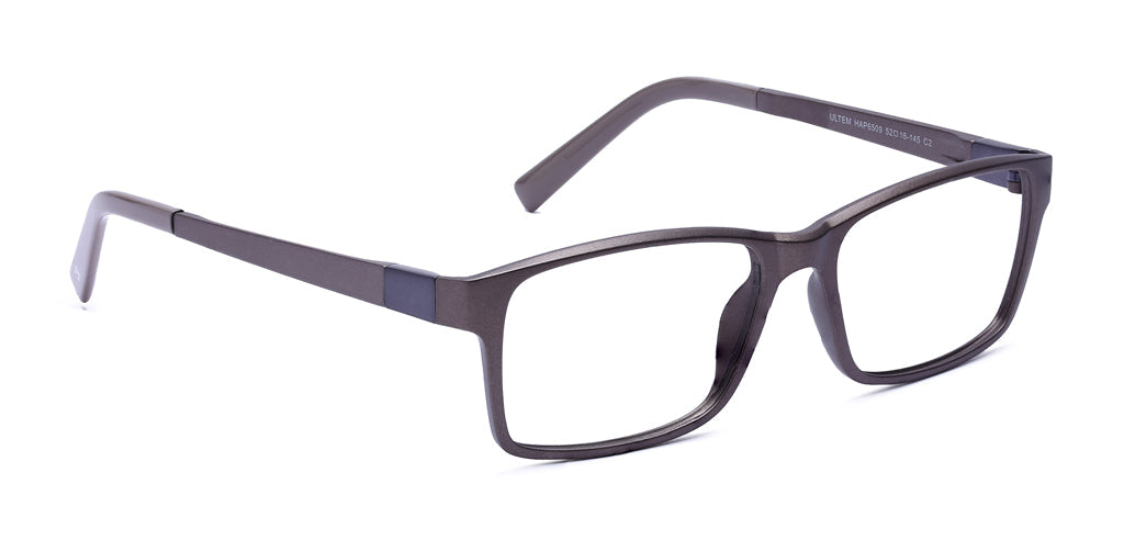 Happster Clipon Unisex Eyeglasses Full Frame Rectangle Medium 52 Ultem SM WX6509