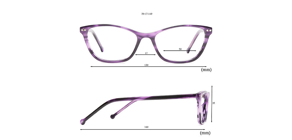 Happster Clipon Women Eyeglasses Full Frame Cateye Medium 50 Acetate SM ANI2319