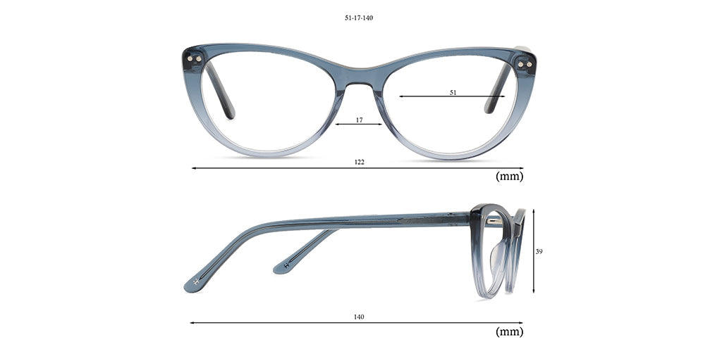 Happster Clipon Women Eyeglasses Full Frame Cateye Medium 51 Acetate SM SW2325