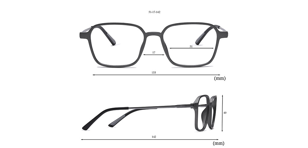 Happster Clipon Unisex Eyeglasses Full Frame Clipon Geometric Medium 51 Ultem SM WX6500