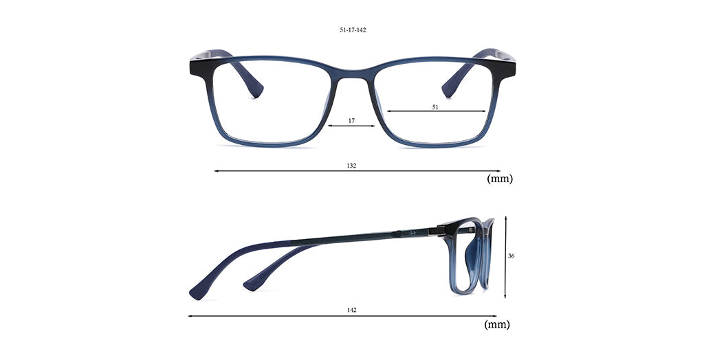 Happster Clipon Unisex Eyeglasses Full Frame Clipon Rectangle Medium 51 Ultem SM WX6501
