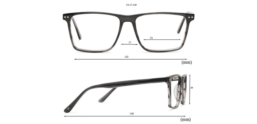 Happster Clipon Unisex Eyeglasses Full_frame Square Large 54 Acetate SM SW2322