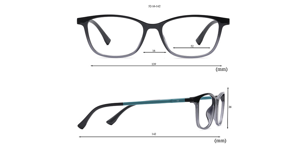 Happster Clipon Women Eyeglasses Full Frame Cateye Large 52 Ultem SM WX6508
