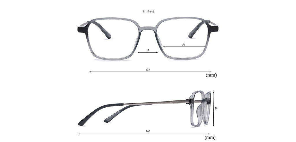 Happster Clipon Unisex Eyeglasses Full Frame Clipon Geometric Medium 51 Ultem SM WX6500