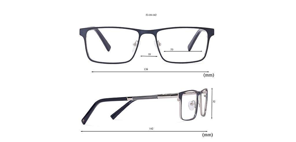 Happster Clipon Unisex Eyeglasses Full Frame Rectangle Large 53 TR90 SM XJ5108