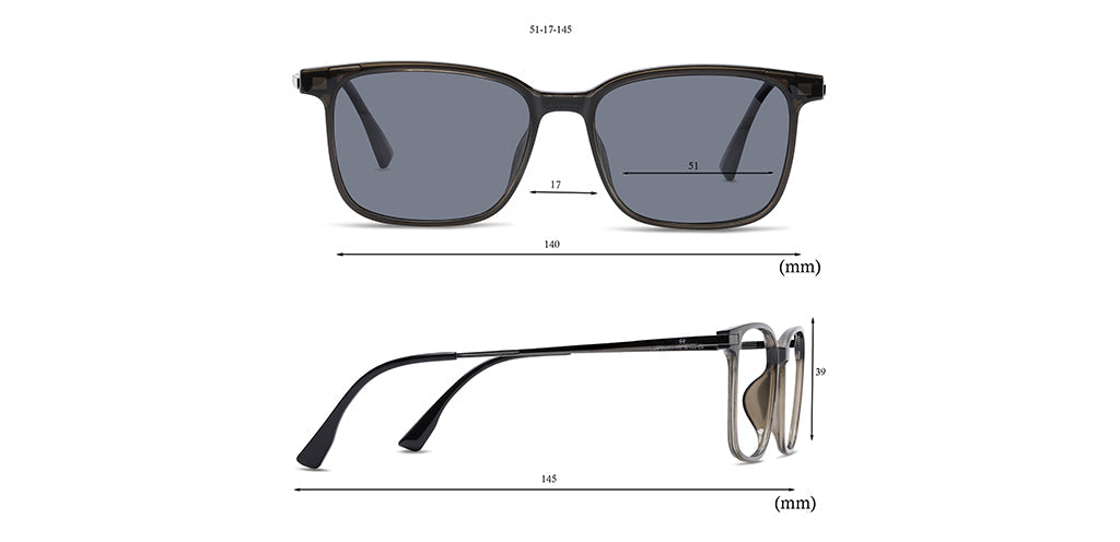 Happster Clipon Unisex Eyeglasses Full Frame Rectangle Medium 51 TR90 SM AM8520