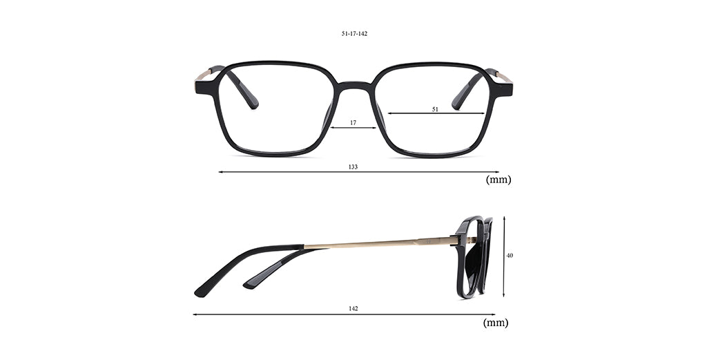 Happster Clipon Unisex Eyeglasses Full Frame Clipon Geometric Medium 51 Ultem SM WX6500