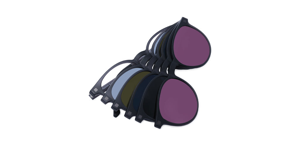 Happster Clipon Unisex Eyeglasses Full Frame Round Medium 49 TR90 SM SE2254 (5 in 1)