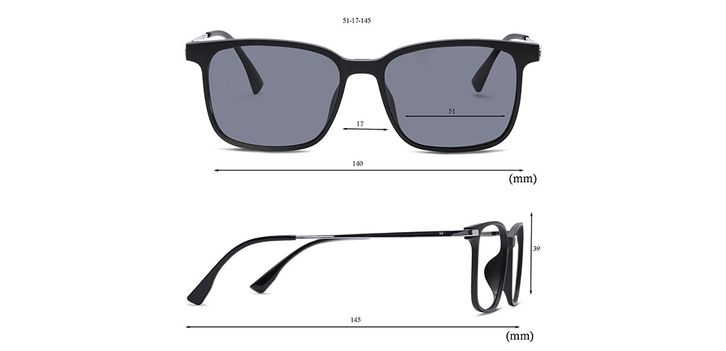 Happster Clipon Unisex Eyeglasses Full Frame Rectangle Medium 51 TR90 SM AM8520