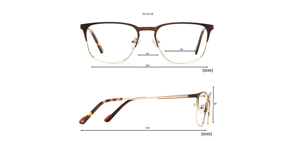 Happster Clipon Unisex Eyeglasses Full_Frame Square Medium 50 Metal SM XJ5102