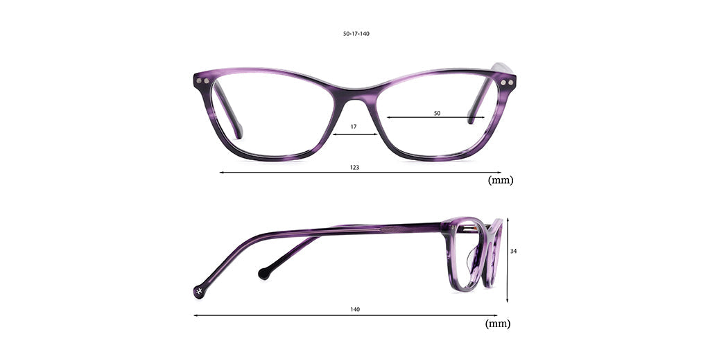 Happster Clipon Women Eyeglasses Full Frame Cateye Medium 50 Acetate SM ANI2319