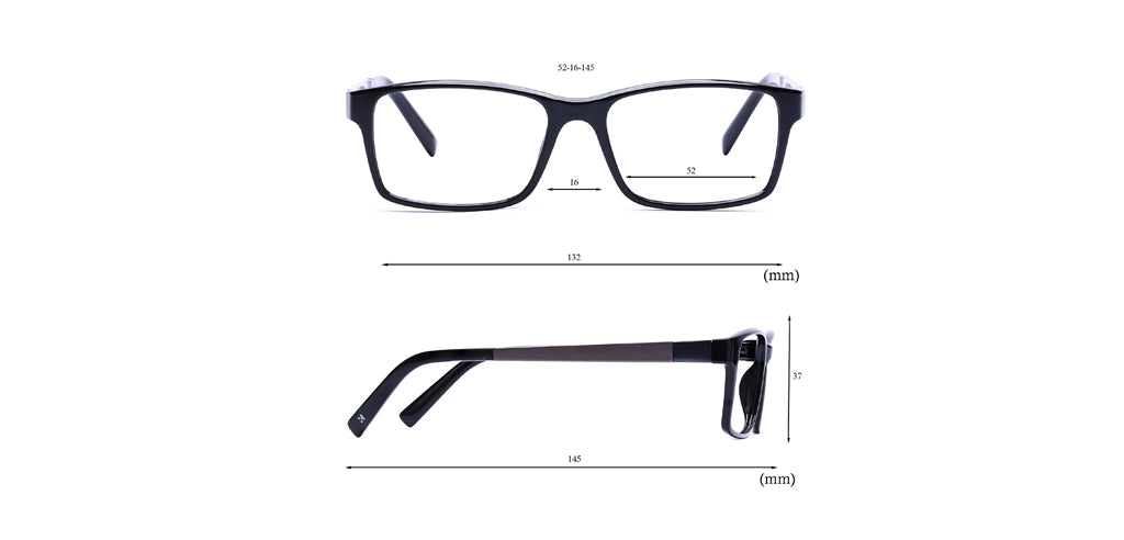 Happster Clipon Unisex Eyeglasses Full Frame Rectangle Medium 52 Ultem SM WX6509