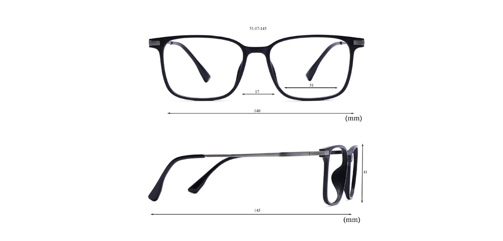 Happster Clipon Unisex Eyeglasses Full Frame Rectangle Medium 51 TR90 SM AM8520