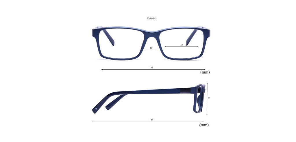 Happster Clipon Unisex Eyeglasses Full Frame Rectangle Medium 52 Ultem SM WX6509