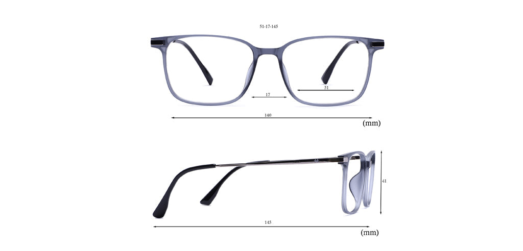 Happster Clipon Unisex Eyeglasses Full Frame Rectangle Medium 51 TR90 SM AM8520