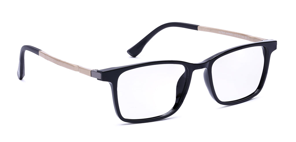 Happster Clipon Unisex Eyeglasses Full Frame Clipon Rectangle Medium 51 Ultem SM WX6501