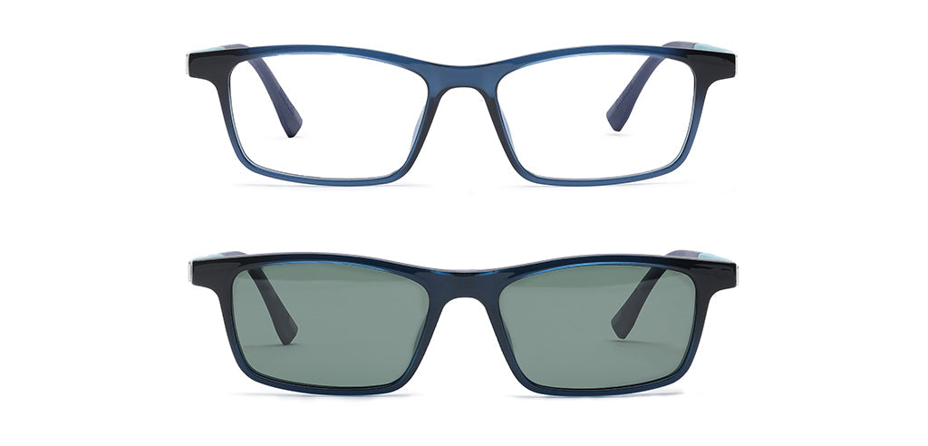 Happster Clipon Unisex Eyeglasses Full Frame Rectangle Medium 50 Ultem SM WX6507