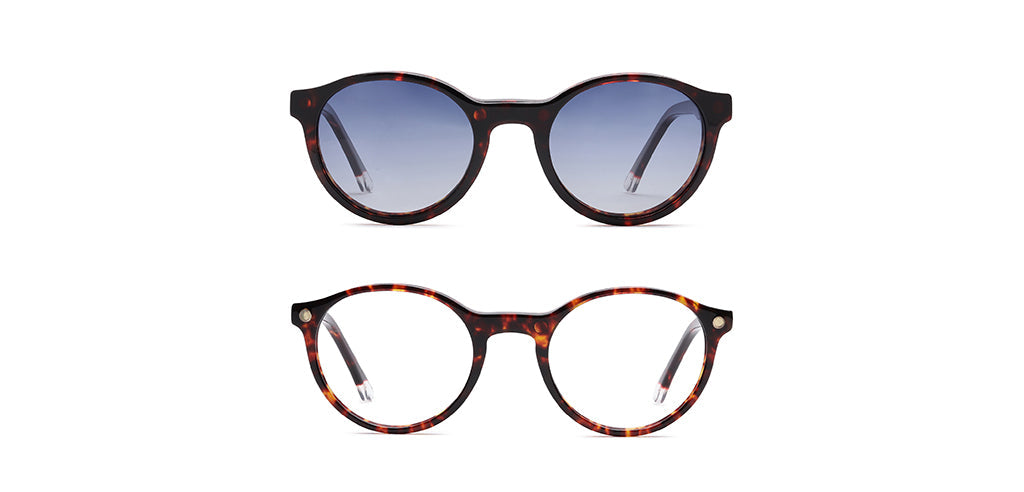 Happster Clipon Unisex Eyeglasses Full Frame Round Small 49 Acetate SM SW2326R