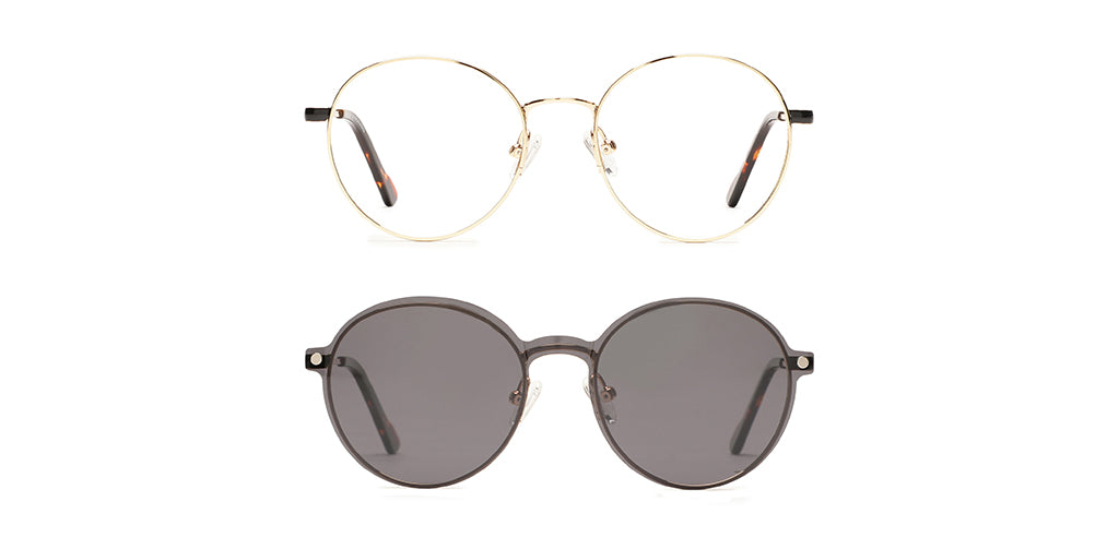 Happster Clipon Unisex Eyeglasses Full_Frame Round Small 48 Metal SM XJ5104