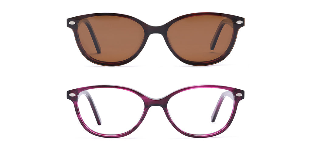 Happster Clipon Women Eyeglasses Full Frame Cateye Medium 50 Acetate SM SW2327