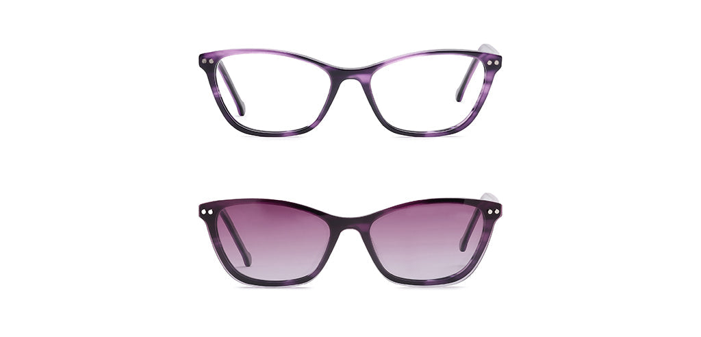 Happster Clipon Women Eyeglasses Full Frame Cateye Medium 50 Acetate SM ANI2319