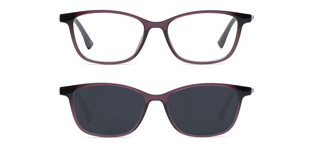 Happster Clipon Women Eyeglasses Full Frame Cateye Large 52 Ultem SM WX6508