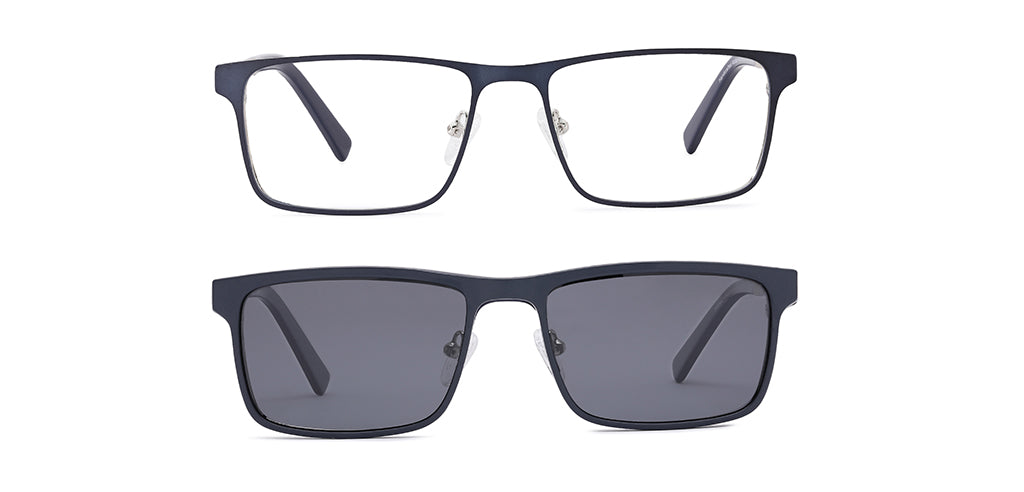 Happster Clipon Unisex Eyeglasses Full Frame Rectangle Large 53 TR90 SM XJ5108