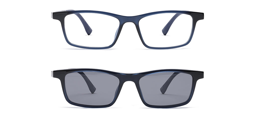 Happster Clipon Unisex Eyeglasses Full Frame Rectangle Medium 50 Ultem SM WX6507