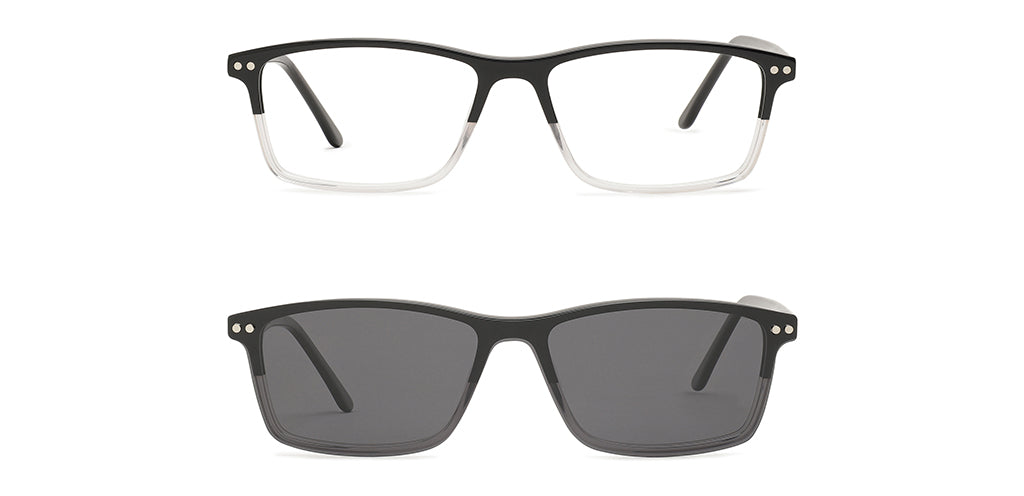 Happster Clipon Unisex Eyeglasses Full Frame Rectangle Medium 51 Acetate SM ANI2320