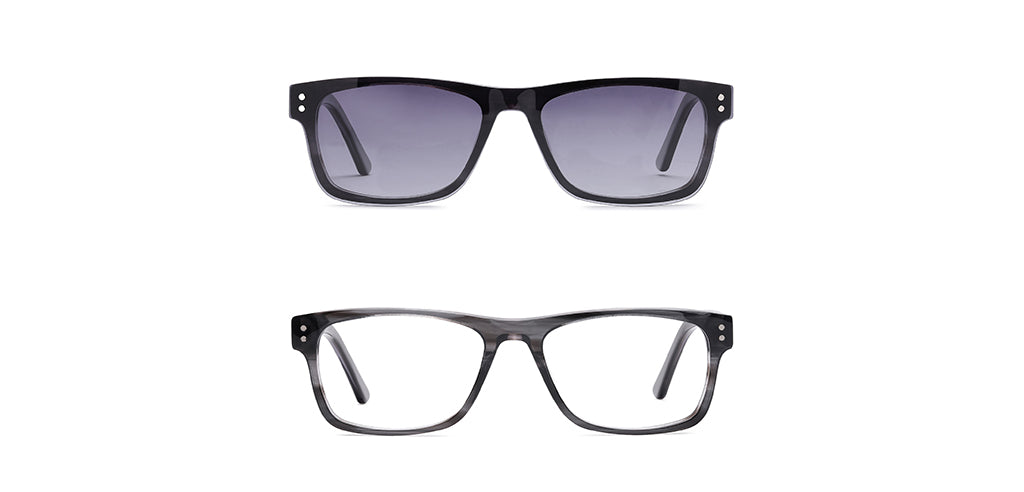 Happster Clipon Unisex Eyeglasses Full Frame Rectangle Large 53 Acetate SM SW2326