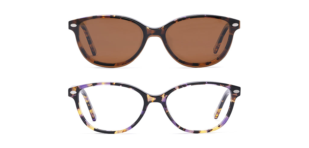 Happster Clipon Women Eyeglasses Full Frame Cateye Medium 50 Acetate SM SW2327