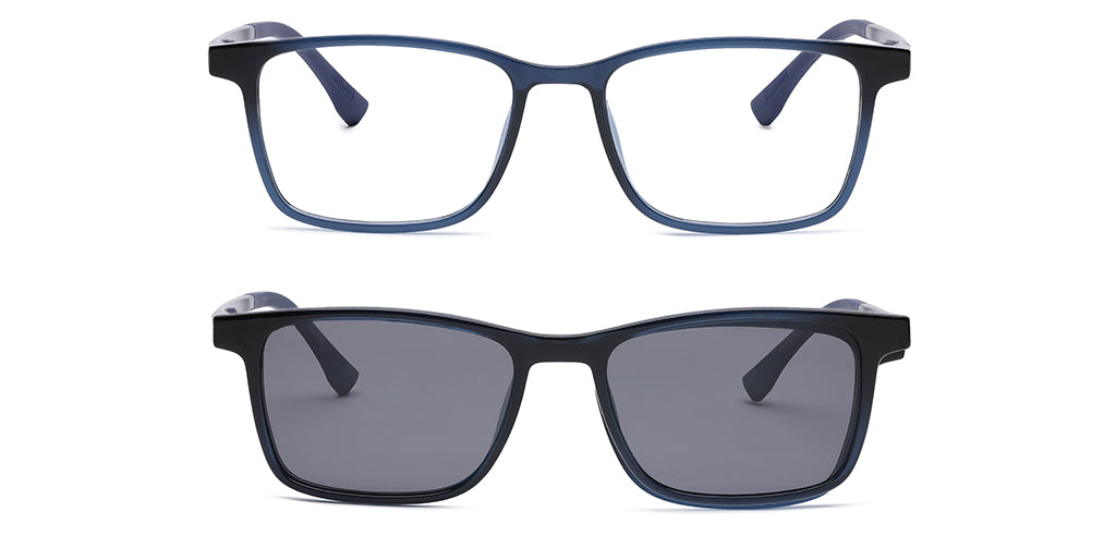 Happster Clipon Unisex Eyeglasses Full Frame Clipon Rectangle Medium 51 Ultem SM WX6501