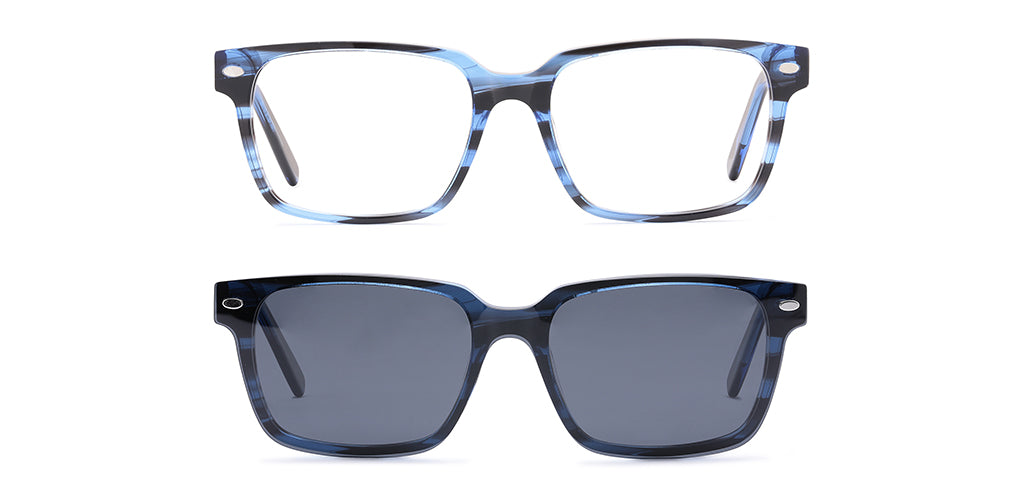 Happster Clipon Unisex Eyeglasses Full Frame Rectangle Medium 51 Acetate SM SW2328