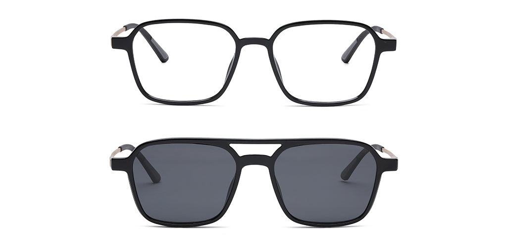 Happster Clipon Unisex Eyeglasses Full Frame Clipon Geometric Medium 51 Ultem SM WX6500