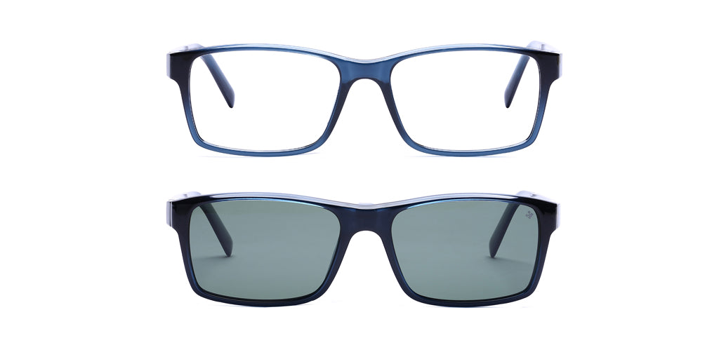 Happster Clipon Unisex Eyeglasses Full Frame Rectangle Medium 52 Ultem SM WX6509