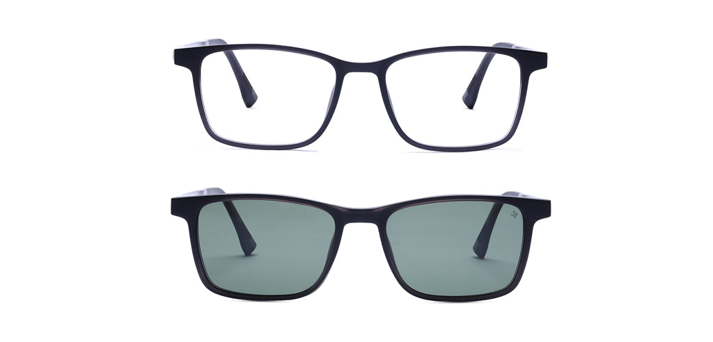 Happster Clipon Unisex Eyeglasses Full Frame Clipon Rectangle Medium 51 Ultem SM WX6501