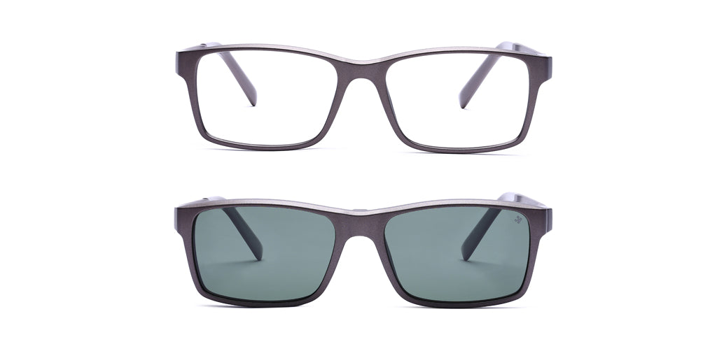 Happster Clipon Unisex Eyeglasses Full Frame Rectangle Medium 52 Ultem SM WX6509