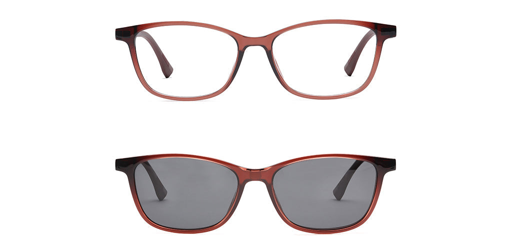 Happster Clipon Women Eyeglasses Full Frame Cateye Large 52 Ultem SM WX6508