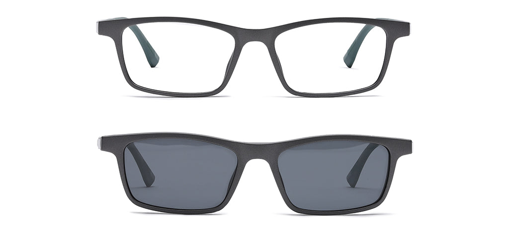 Happster Clipon Unisex Eyeglasses Full Frame Rectangle Medium 50 Ultem SM WX6507
