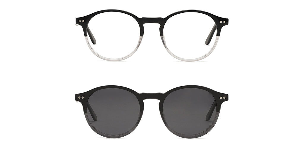 Happster Clipon Unisex Eyeglasses Full_frame Round Medium 50 Acetate SM SW2324
