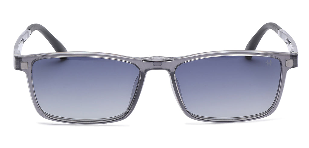 Happster Clipon Unisex Eyeglasses Full Frame Clipon Rectangle Large 53 Ultem SM SE6503