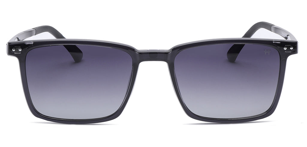 Happster Clipon Unisex Eyeglasses Full Frame Clipon Square Large 52 Ultem SM SE6502