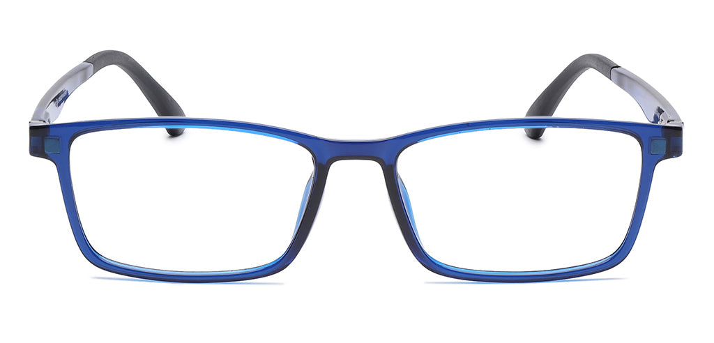Happster Clipon Unisex Eyeglasses Full Frame Clipon Rectangle Large 53 Ultem SM SE6503