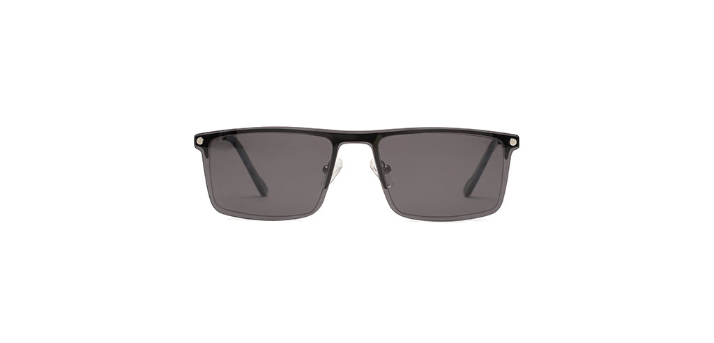 Happster Clipon Unisex Eyeglasses Half_Frame Square Large 53 Metal SM XJ5101